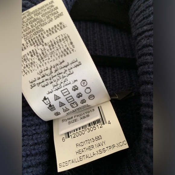 BCBGMaxAzria Sandrah Heather Navy Cowl Neck Turtleneck Knit Sweater - Picture 6 of 7